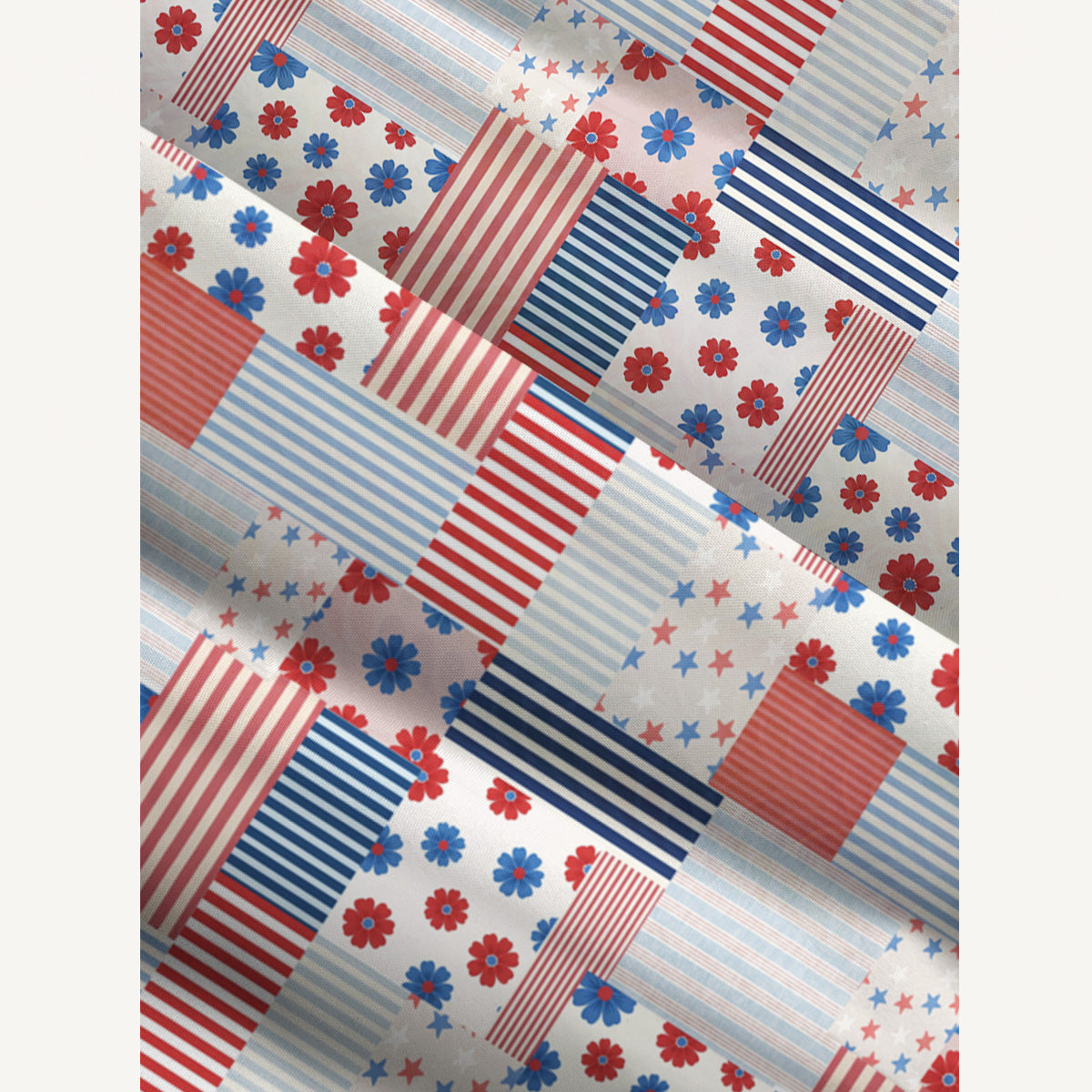 Flower Flags Print Quilt Wide Straps Maxi Dress With Pockets