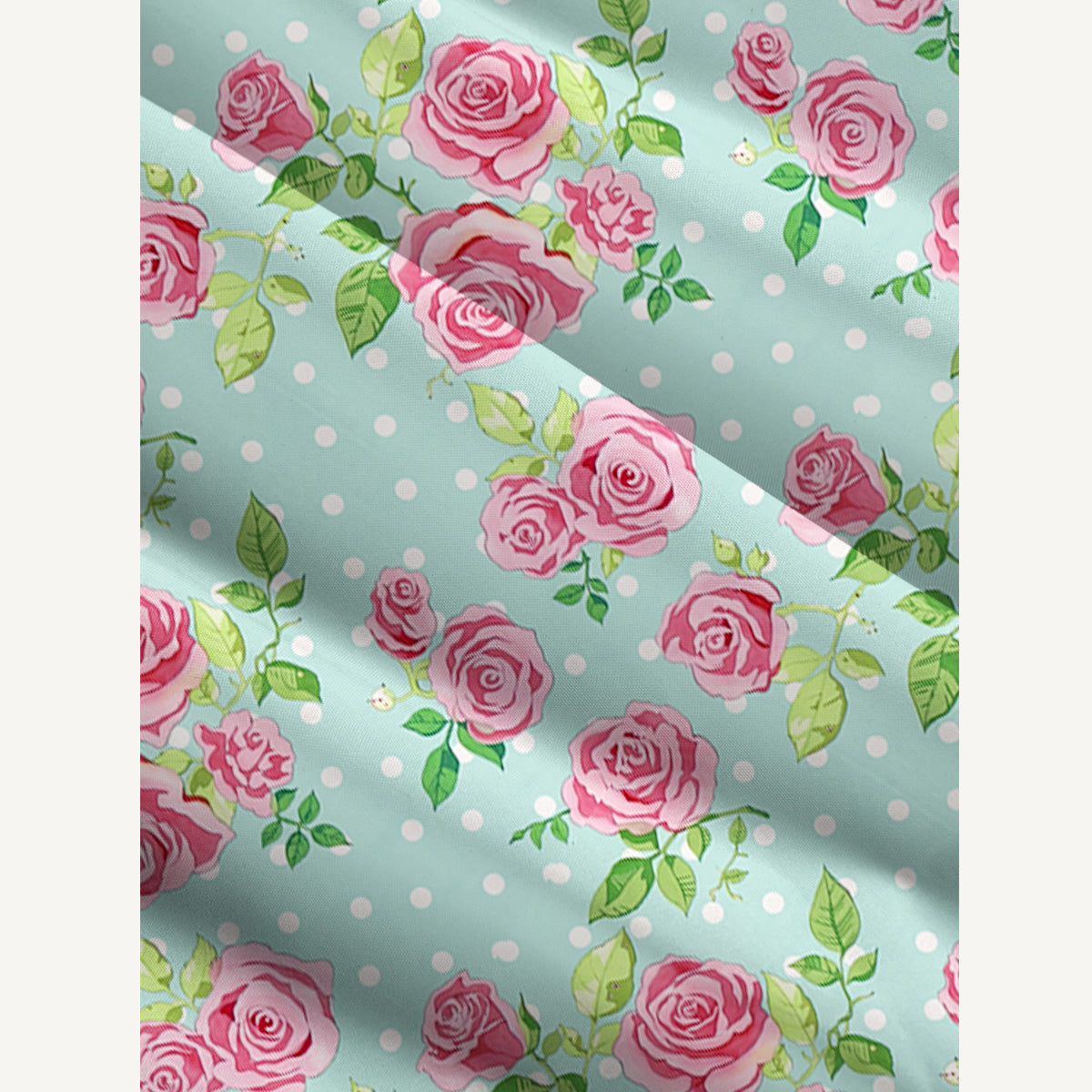 Rose Mint Polka Dot Printed Wide Straps Maxi Dress With Pockets