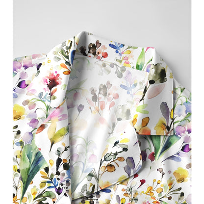 Watercolor Wildflower Garden Print Long Pajama Set