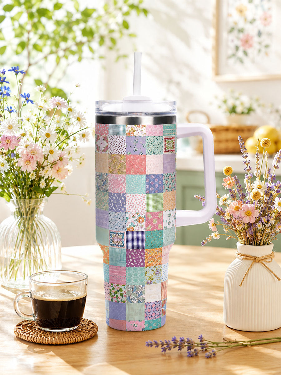Vintage Quilt Patchwork 40oz Tumbler