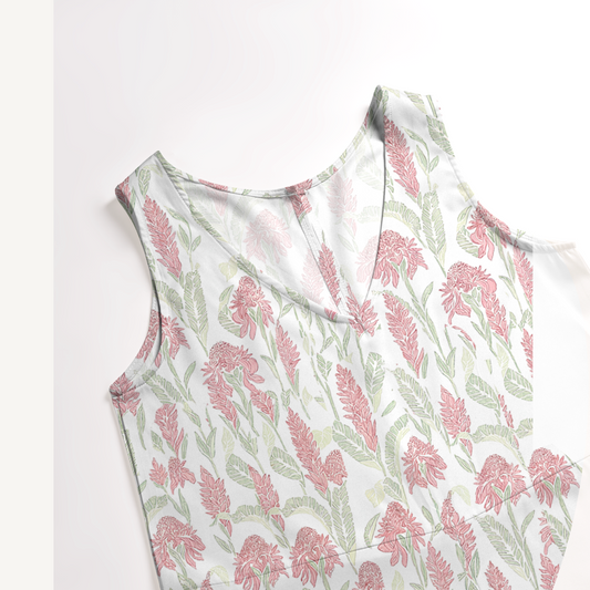 V-Neck Wild Feather Whisper Boho Jumpsuit with Pockets for Women