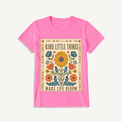 Kind Little Things Folk Bloom Print Crew Neck Cotton Tee
