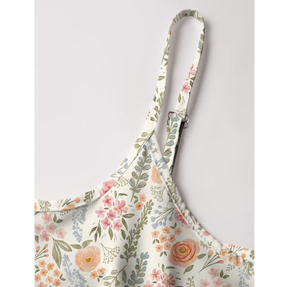 The Wild Flowers Print Spaghetti Strap Mini Dress