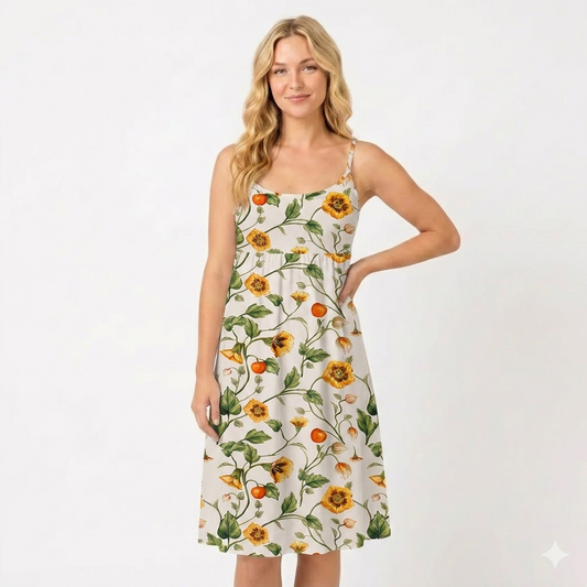 Golden Field Spaghetti Strap Mini Dress