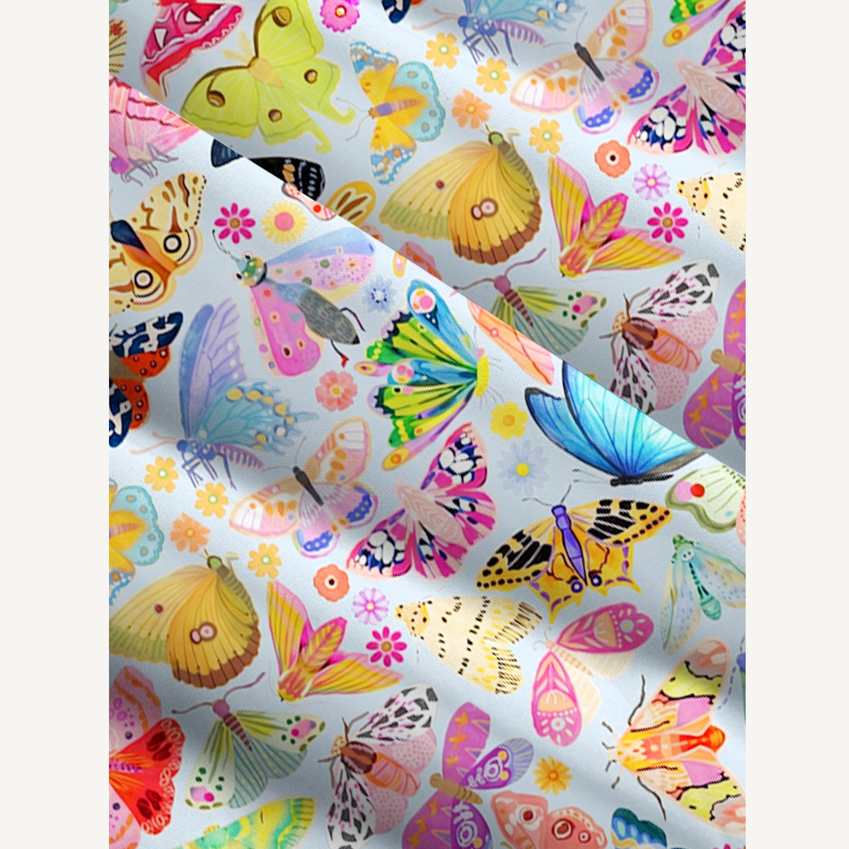 Colorful Butterfly Garden Print Wide Straps Maxi Dress With Pockets