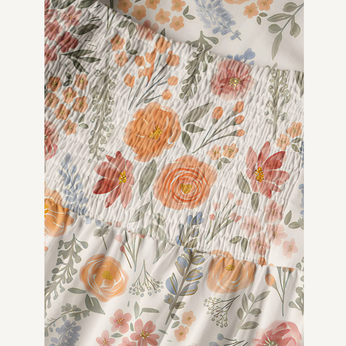 The Wild Flowers Print Cotton Wide Straps Maxi Dress With Pockets