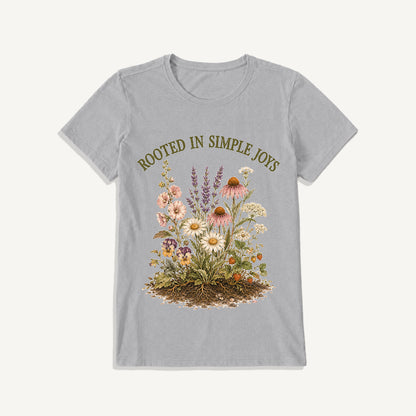 Rooted Wildflower Garden Print Crew Neck Cotton Tee
