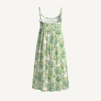 Country Duck & Bloom Print Spaghetti Strap Mini Dress