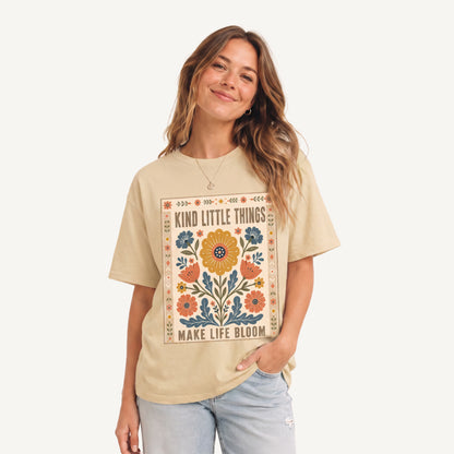 Kind Little Things Folk Bloom Print Crew Neck Cotton Tee