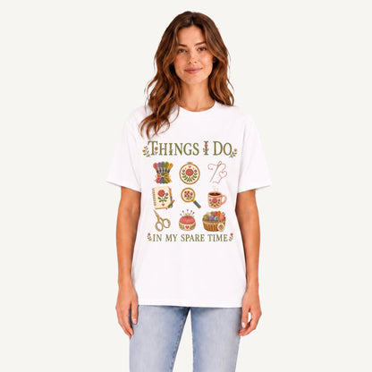 Stitched Cozy Craft Garden Print Crew Neck Cotton Tee