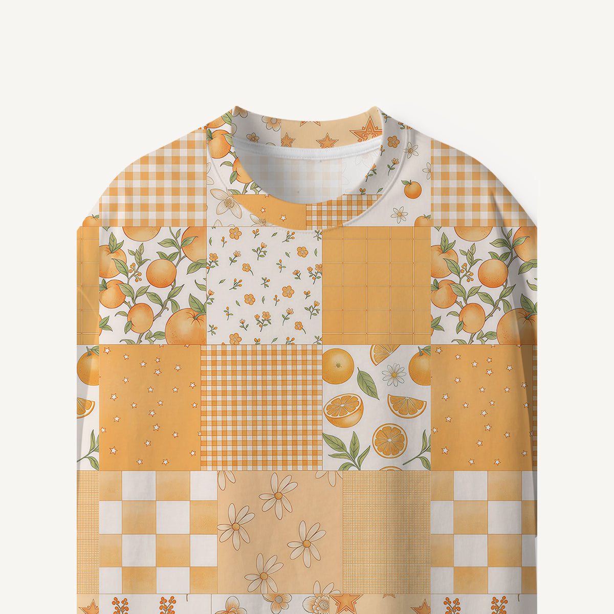 Lemon Sunshine Patchwork print Premium Eco Tee