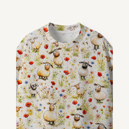 Whimsical Sheep Clipart print Premium Eco Tee