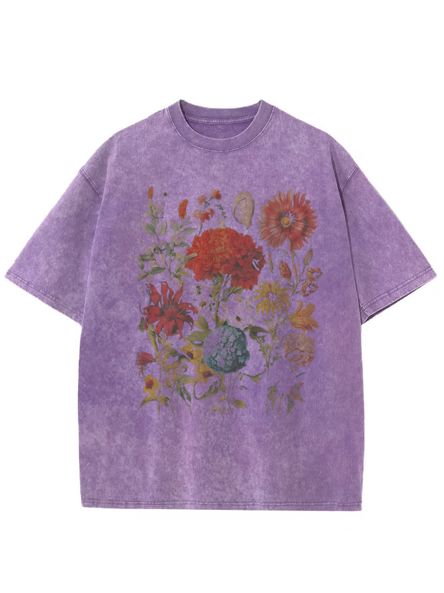 Vintage Boho Wildflowers Washed T-Shirt