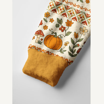 Autumn Fair Isle Pumpkin & Black Cat Print Halloween Ugly Cardigan Sweaters