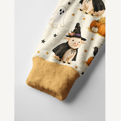 Halloween Farm Friends Print Ugly Cardigan Sweaters