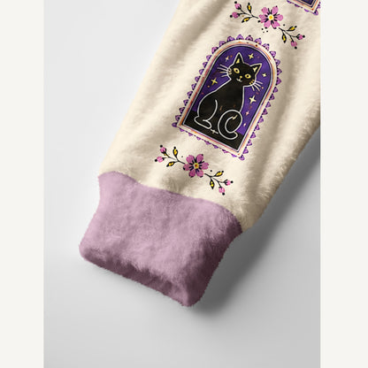 Moonlit Ghost Garden Print Halloween Ugly Cardigan Sweaters
