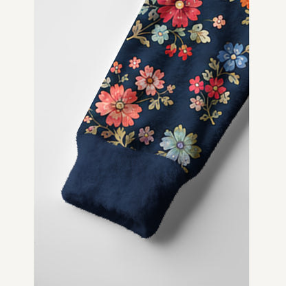 Heritage Folk Bloom Print Ugly Cardigan Sweaters