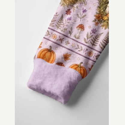 Lavender Pumpkin Country Ghost Print Ugly Cardigan Sweaters