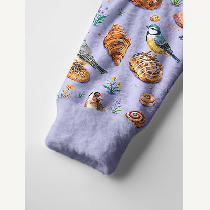 Pigeon Pastry Party Print Ugly Cardigan Sweaters