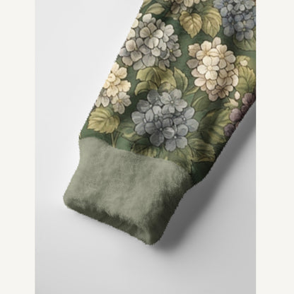 Hydrangea Garden Napping Cats Print Ugly Cardigan Sweaters