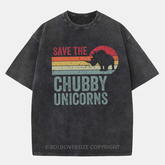 Vintage Chubby Unicorn Washed T-Shirt