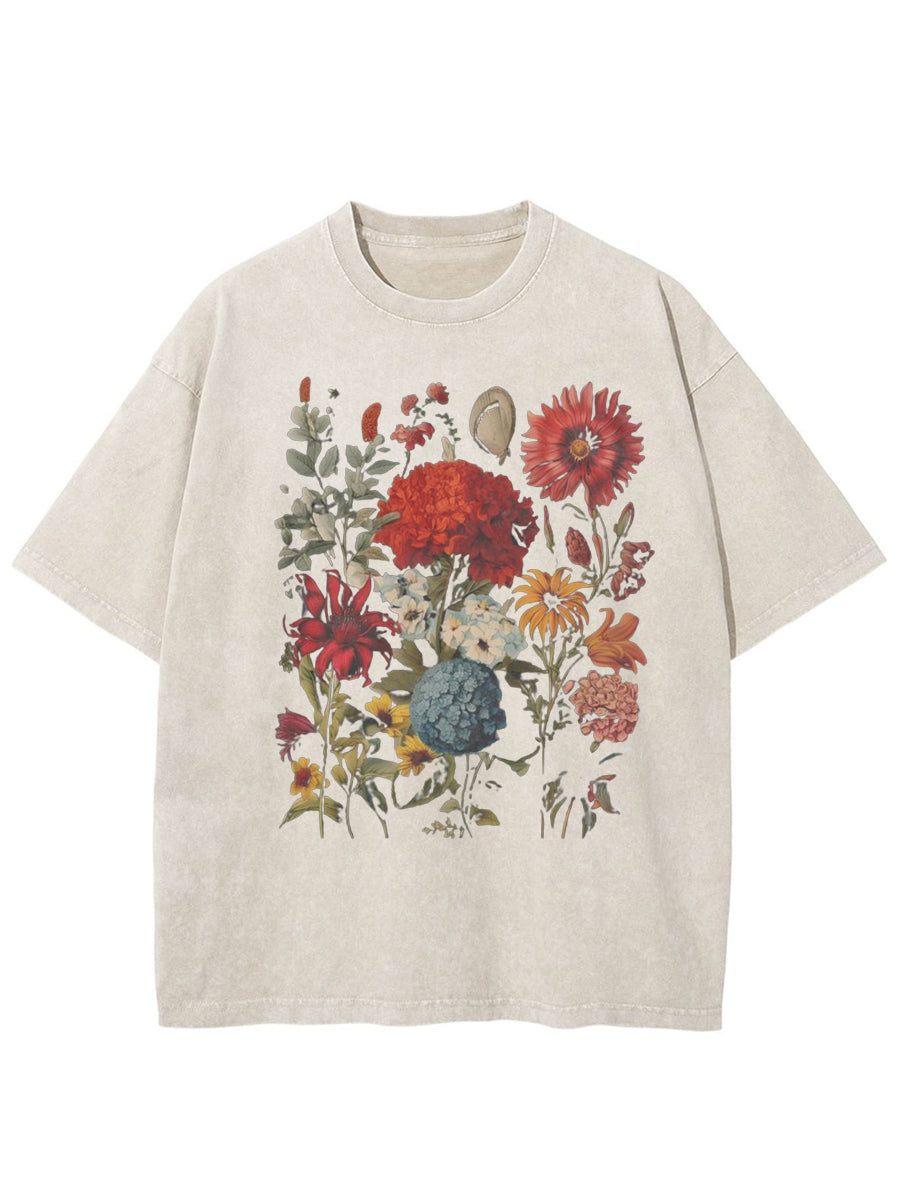 Vintage Boho Wildflowers Washed T-Shirt