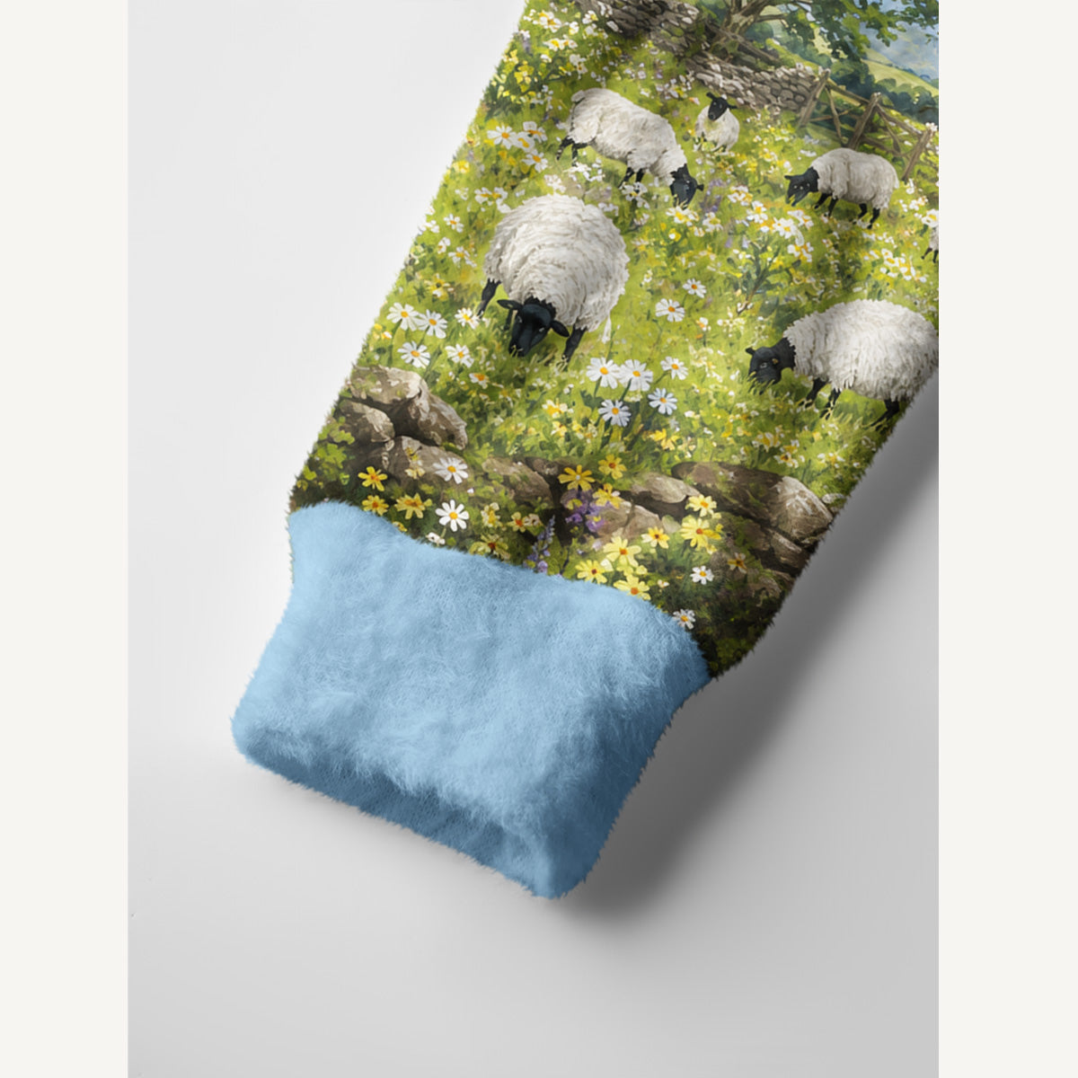 Pasture Sheep Sky Print Ugly Cardigan Sweaters