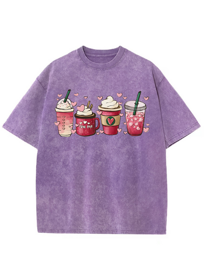 Vintage Valentine Coffee Washed T-Shirt