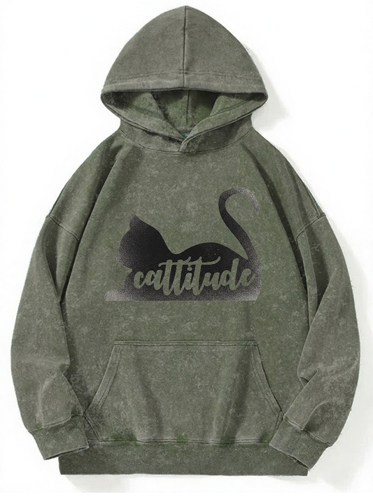 Vintage Cattitude Washed Hoodie