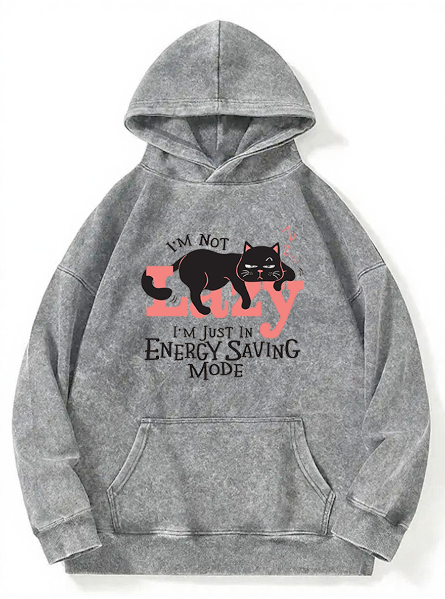 Vintage I'M Not Lazy Washed Hoodie