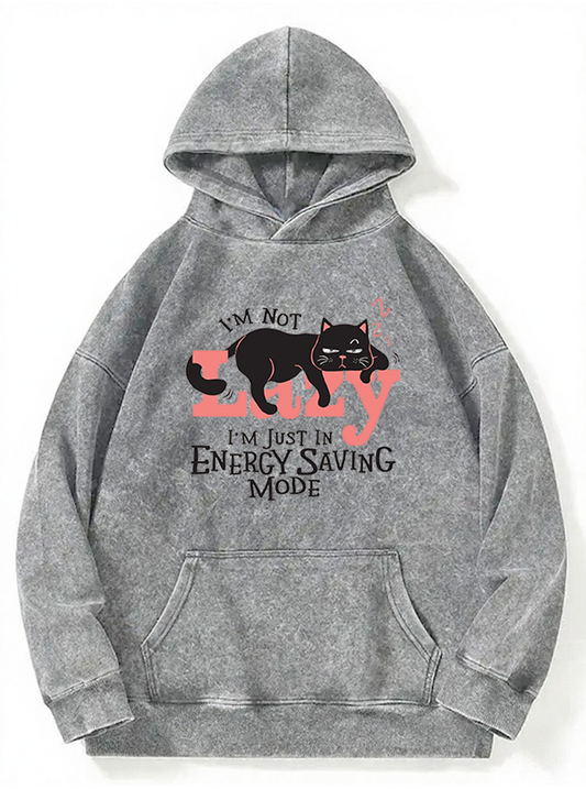 Vintage I'M Not Lazy Washed Hoodie