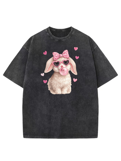 Vintage Easter Cute Bunny Washed T-Shirt