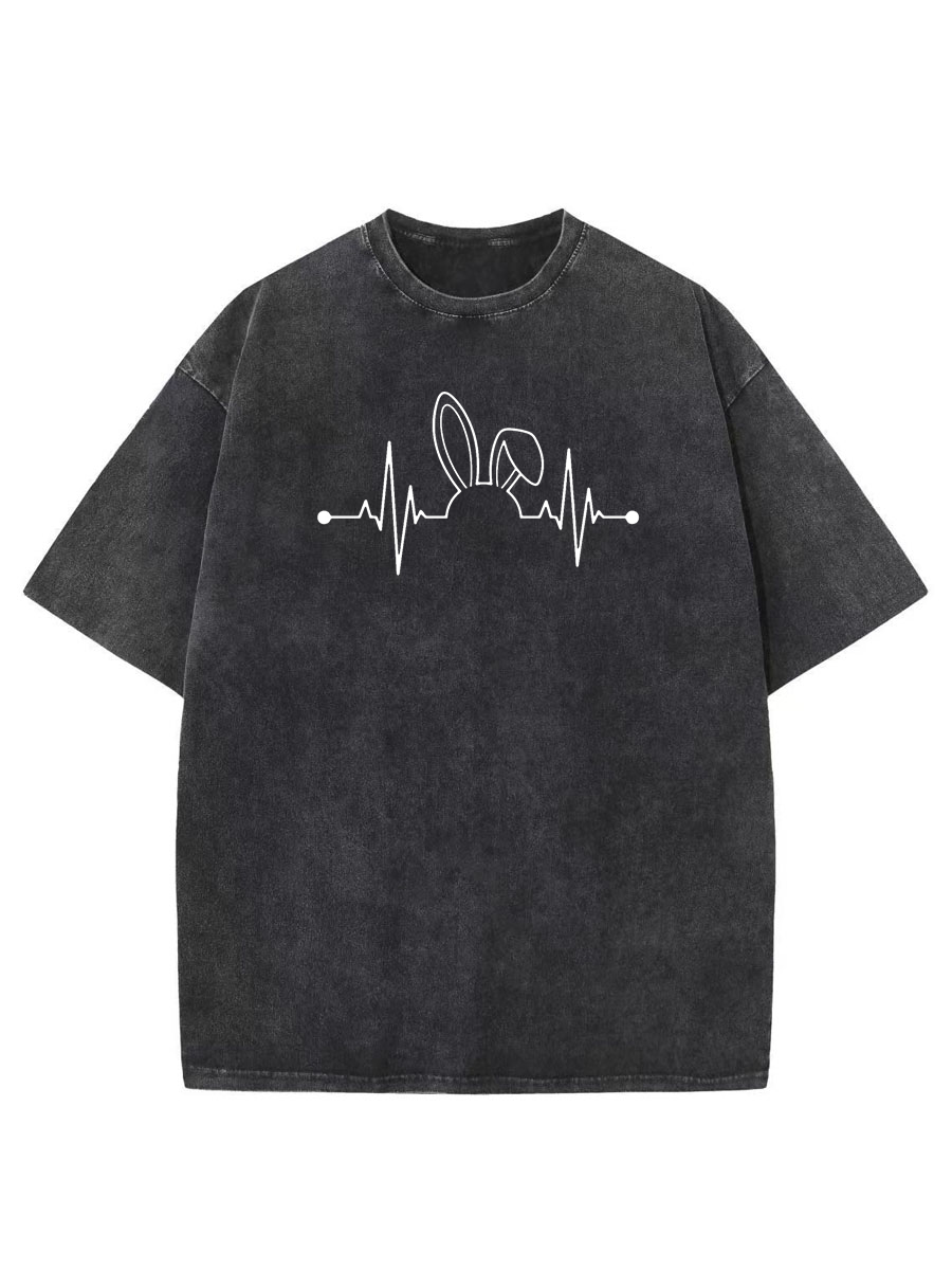 Vintage Rabbit Heartbeat Washed T-Shirt