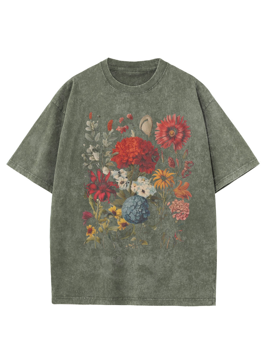 Vintage Boho Wildflowers Washed T-Shirt
