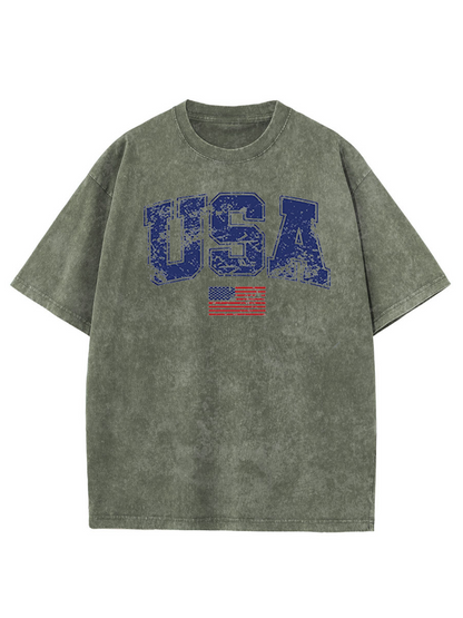 Vintage Retro Usa Washed T-Shirt