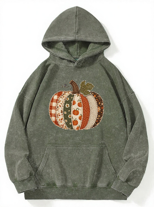 Vintage Fall Pumpkin Wasted Washed Hoodie