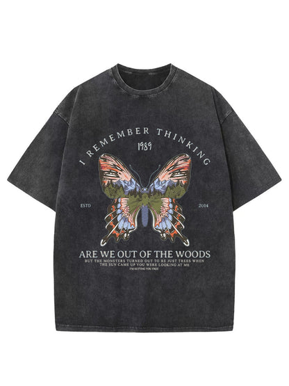 Vintage Butterfly Forest Washed T-Shirt