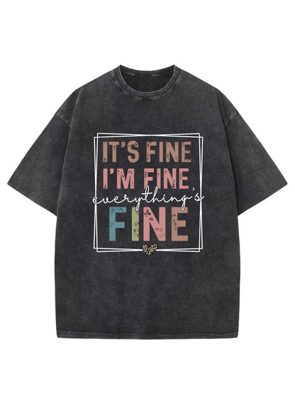 Plus Size Everything Is Fine Washed T-Shirt