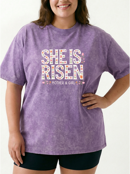Vintage She Is Risen Washed T-Shirt
