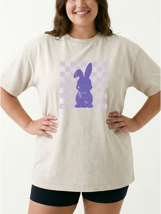 Vintage Retro Easter Bunny Washed T-Shirt