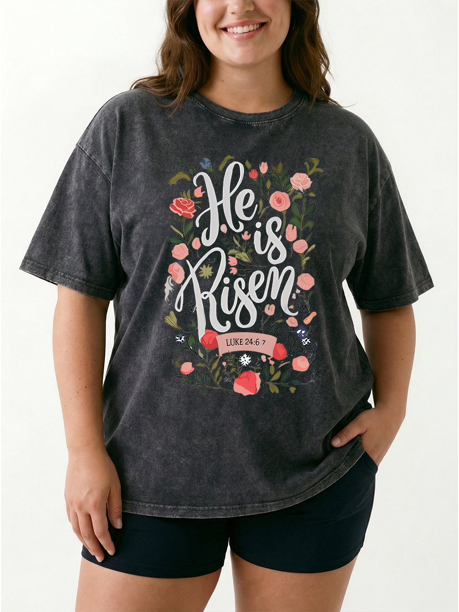 Vintage Easter Bible Verse Washed T-Shirt
