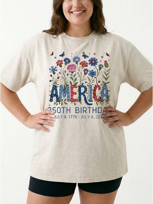 Vintage Floral America 250 Years Washed T-Shirt