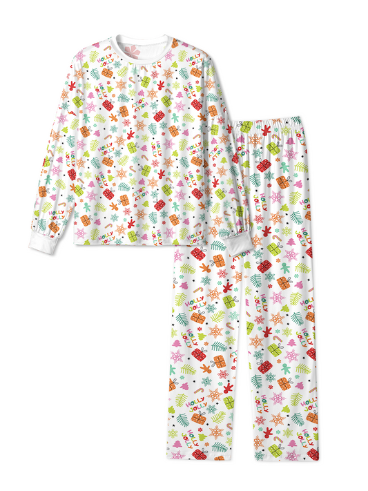 Vintage Colorful Gift Snowflake Christmas Pajamas