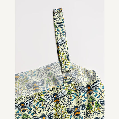 Botanical Bee Garden Print Wide Straps Maxi Dress With Pockets