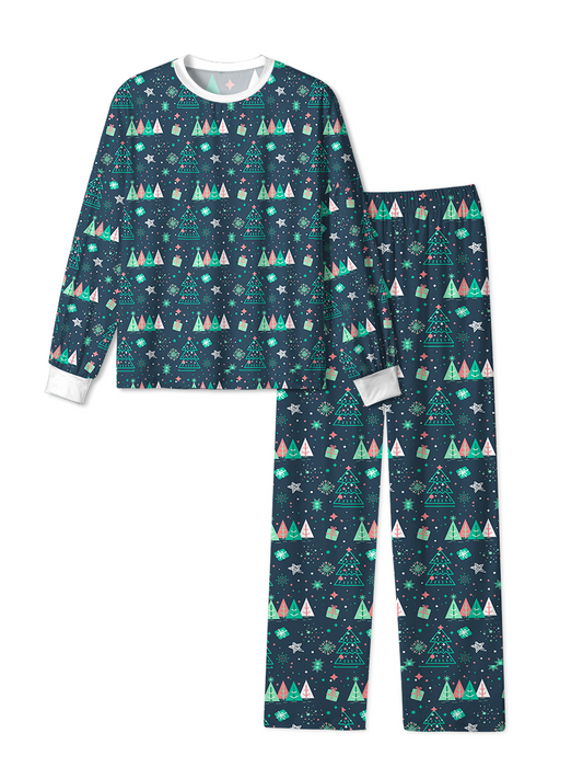 Vintage Bottle-green Tree Gift Christmas Pajamas