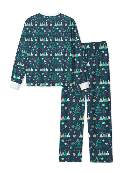Vintage Bottle-green Tree Gift Christmas Pajamas