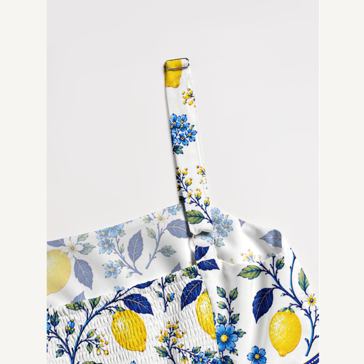 Blue Lemon Floral Print Wide Straps Maxi Dress With Pockets
