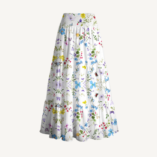 Butterfly Trail Print Convertible Maxi Skirt & Strapless Dress