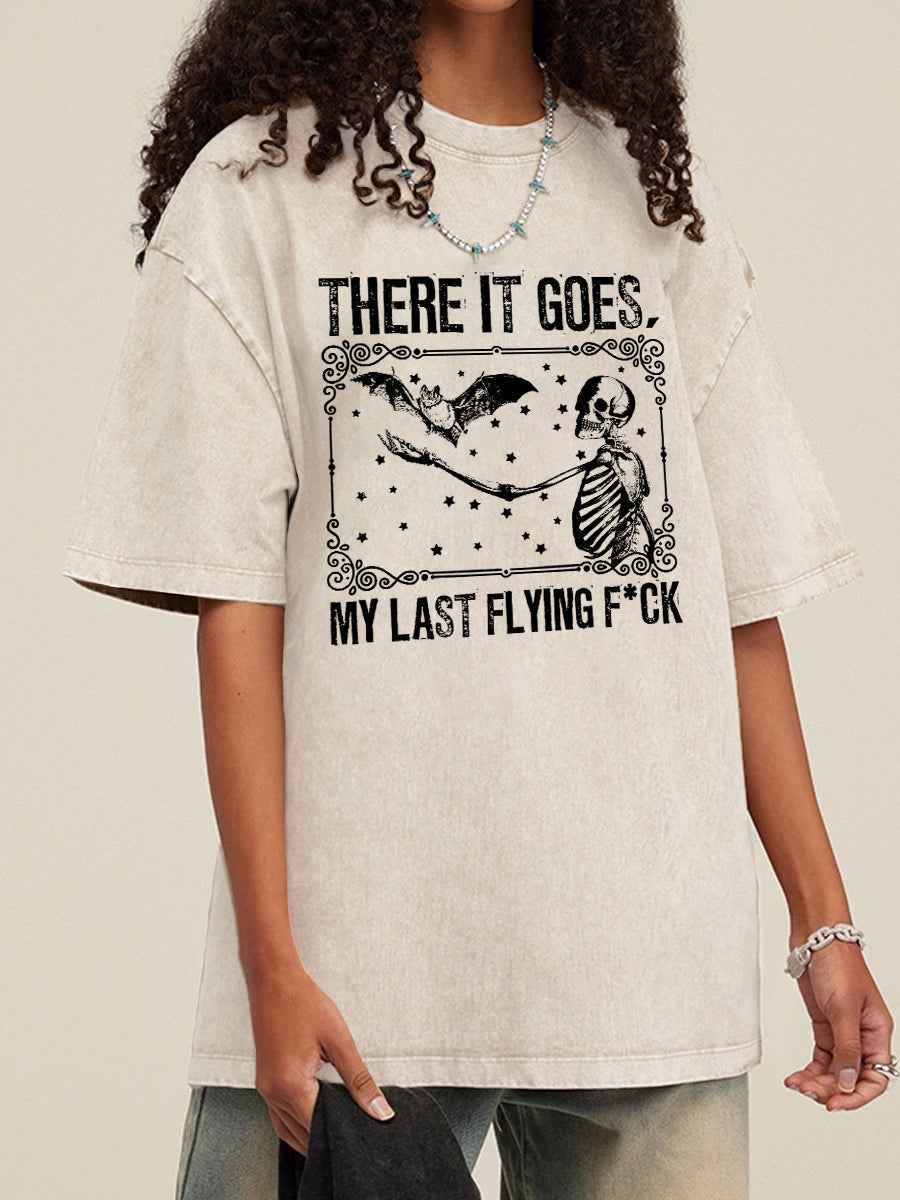 Vintage Funny Skeleton Washed T-Shirt