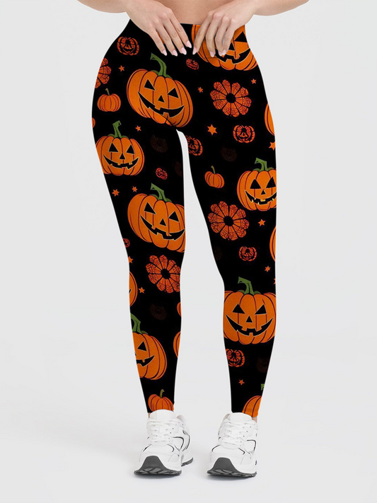 Vintage Classic Halloween Pumpkin Leggings